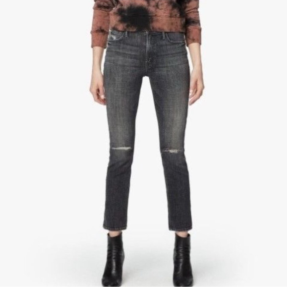 Mother Denim Mid Rise Dazzler Ankle Jeans in Open Later